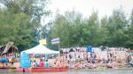 แข่งขันพายเรือยาวในทะเล ขึ้นโขน-ชิงธง  ณ คลองปากตะโก หาดอรุโ